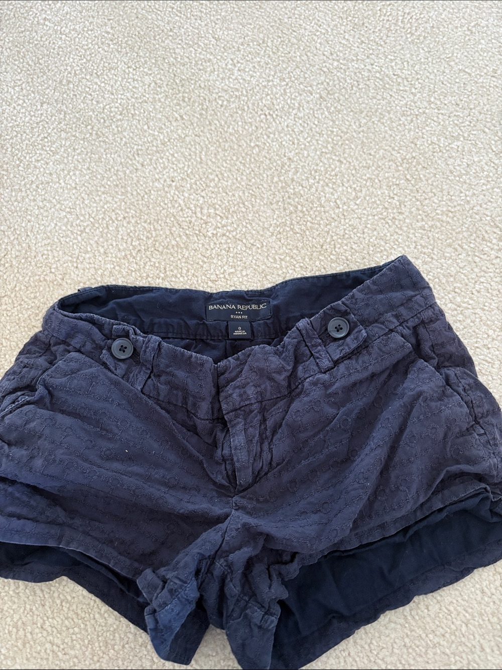 Banana Republic Navy Textured High-Waist Women's Shorts